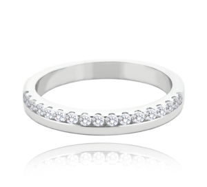 MINET+ Strieborný snubný prsteň s bielymi zirkónmi veľkosť 56