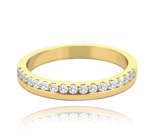 MINET+ Pozlátený strieborný snubný prsteň s bielymi zirkónmi veľkosť 58
