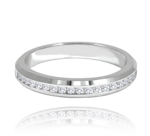 MINET+ Strieborný snubný prsteň s bielymi zirkónmi veľkosť 51