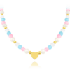 MINET Pozlátený strieborný náhrdelník s prírodnými perlami a farebnými guľôčkami - Ag 925/1000 20