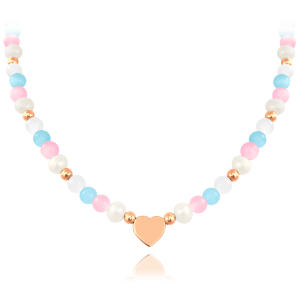 MINET Strieborný náhrdelník s ružovým zlatom