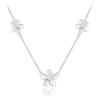 MINET Strieborný náhrdelník KVETY s bielymi opálmi