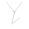 MINET Strieborný náhrdelník PEARLS písmeno "V" s perlami