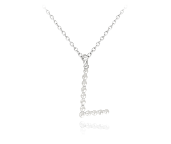 MINET Strieborný náhrdelník PEARLS písmeno "L" s perlami