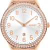 MINET Ružovo-zlaté dámske hodinky AVENUE s číslami
