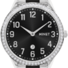 MINET Strieborno-čierne dámske hodinky AVENUE s číslami