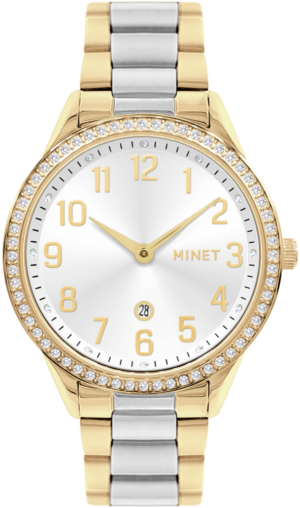 MINET Strieborné a zlaté dámske hodinky AVENUE s číslami