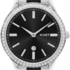 MINET Strieborno-čierne dámske hodinky AVENUE