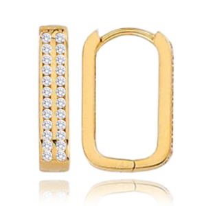 MINET Zlaté náušnice s bielymi zirkónmi Au 585/1000 2