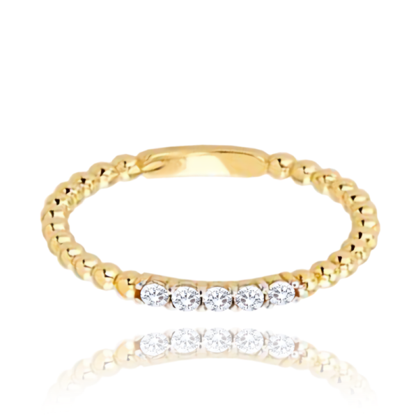 MINET Zlatý prsteň s bielymi zirkónmi Au 585/1000 veľkosť 50 - 1