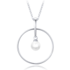 MINET Stříbrný náhrdelník s přírodními perlami