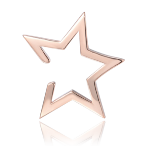 MINET Ružovo-zlatá strieborná manžeta na ucho STAR