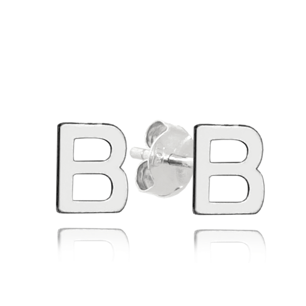 MINET Strieborné náušnice písmeno "B"