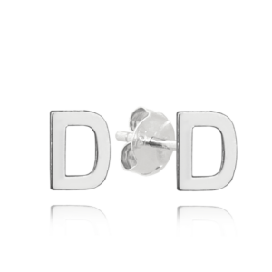MINET Strieborné náušnice písmeno "D"