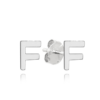 MINET Strieborné náušnice písmeno "F"