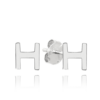 MINET Strieborné náušnice písmeno "H"