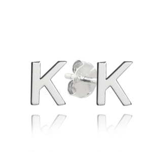 MINET Strieborné náušnice písmeno "K"