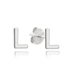 MINET Strieborné náušnice písmeno "L"