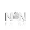 MINET Strieborné náušnice písmeno "N"