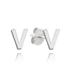 MINET Strieborné náušnice písmeno "V"