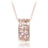 MINET Strieborný náhrdelník z ružového zlata so zirkónmi