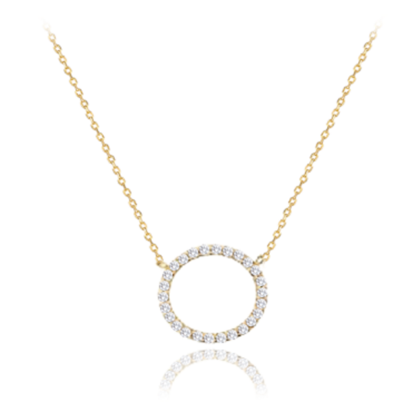 MINET Zlatý náhrdelník s bielym zirkónom Au 585/1000 2