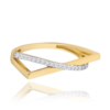 MINET Moderní zlatý prsten s bílými zirkony Au 585/1000 vel. 55 - 1