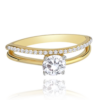 MINET Zlatý prsten s bílými zirkony Au 585/1000 vel. 61 - 2