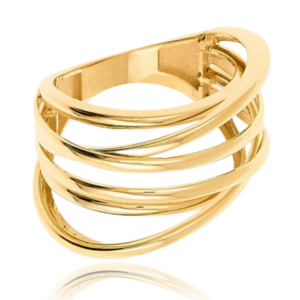 MINET Moderný zlatý prsteň Au 585/1000 veľkosť 57 - 4