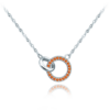 MINET Strieborný náhrdelník RING s oranžovými zirkónmi
