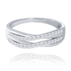 MINET Elegantný strieborný prsteň s bielymi zirkónmi veľkosť 57