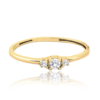 MINET Zlatý zásnubný prsteň s bielymi zirkónmi Au 585/1000 veľkosť 53 - 0