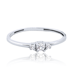 MINET Zlatý zásnubní prsten s bílými zirkony Au 585/1000 vel. 50 - 0