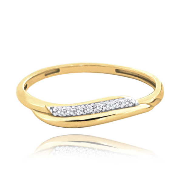 MINET Zlatý prsteň s bielymi zirkónmi Au 585/1000 veľkosť 56 - 1