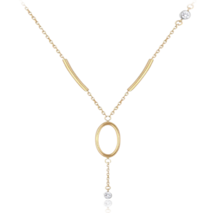 MINET Zlatý náhrdelník s bielym zirkónom Au 585/1000 1