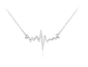 MINET Strieborný náhrdelník HEARTBEAT