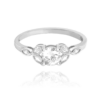 MINET Luxusní rozkvetlý stříbrný prsten FLOWERS s bílými zirkony vel. 52