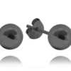 MINET Čierne ródiované strieborné náušnice BALLS 8 mm