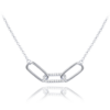 MINET Strieborný náhrdelník v talianskom štýle s bielymi zirkónmi
