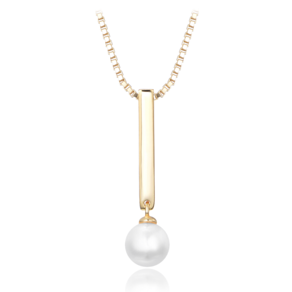 MINET Pozlátený strieborný náhrdelník s prírodnou perlou