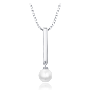 MINET Strieborný náhrdelník s prírodnou perlou