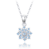 MINET Strieborný náhrdelník so snehovou vločkou a modrými zirkónmi