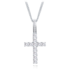 MINET Strieborný náhrdelník krížik so zirkónmi