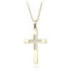 MINET Pozlátený strieborný náhrdelník krížik s malými zirkónmi
