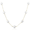 MINET Pozlátený strieborný náhrdelník s bielymi perlami Ag 925/1000 11