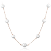 MINET Strieborný náhrdelník s ružovým zlatom a prírodnými perlami Ag 925/1000 12