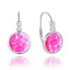 MINET Trblietavé strieborné náušnice s ružovými opálmi a zirkónmi
