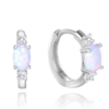 MINET Strieborné náušnice s bielymi opálmi