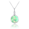 MINET Strieborný náhrdelník s tyrkysovým opálom a bielymi zirkónmi