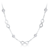 MINET Strieborný náhrdelník nekonečno s bielymi zirkónmi